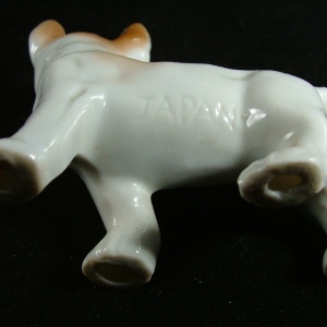 Occupied Japan Ceramic Dog Figurine, French Bulldog