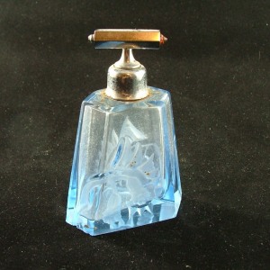 Cut Crystal Blue Glass Perfume Atomizer