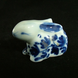 Delft Blue Ceramic Bunny