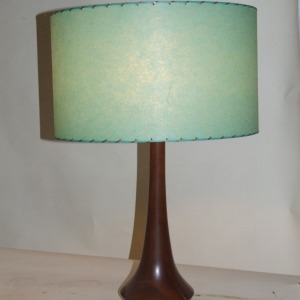 MCM Turned Wooden Lamp Moonshine Shades Repro Shade