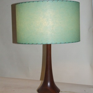 MCM Turned Wooden Lamp Moonshine Shades Repro Shade